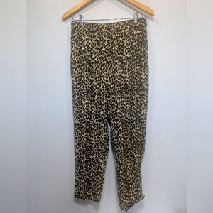 J.‎ Crew Drapey Pull On Pant Leopard Print Tapered Ankle Pants Size 6